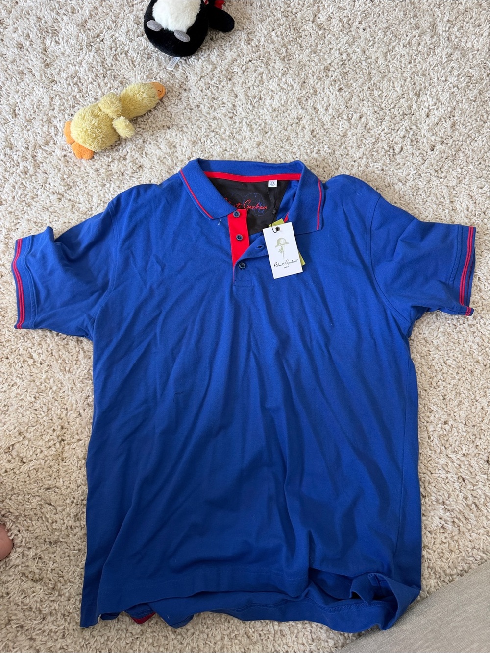 Robert Graham Royal Blue Polo with Red Trim